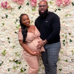 Scuba Style Blush Jumpsuit- MATERNITY